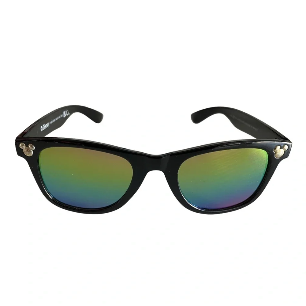 Disney Mickey Black Wayfarer Rainbow Mirror Sunglasses Adult One Size